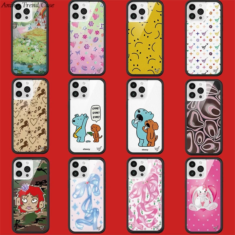 Wildflower 3D Wonderland Rabbit Phone Case for iPhone 16 15 14 13 12 Pro Max Plus 15plus Gemstone WF metal Logo Cover Funda Wildflower 3D Wonderland Rabbit Phone Case for iPhone 16 15 14 13 12 Pro Max Plus 15plus Gemstone WF metal Logo Cover Funda
